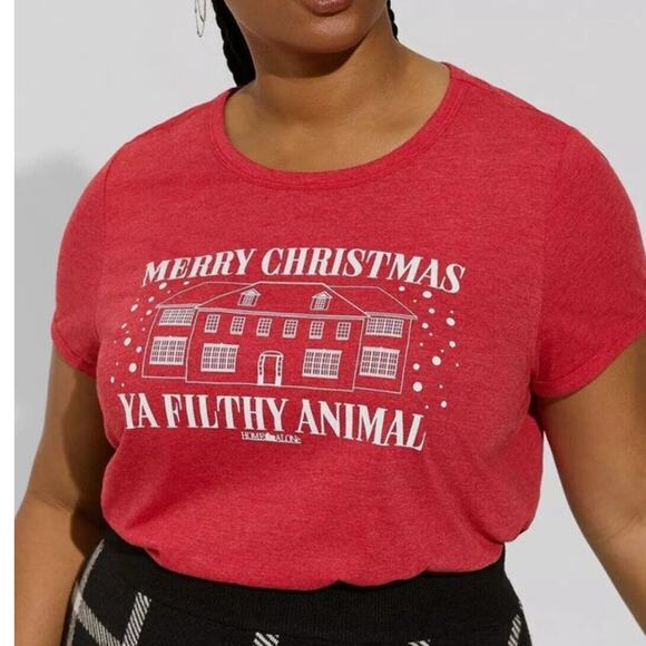 Torrid 1 (1X) Home Alone Movie Merry Christmas Ya Filthy Animal Graphic T Shirt - Picture 2 of 3